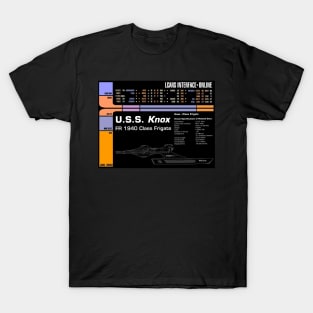Computer Readout Showing U.S.S. Knox Frigate Star Ship T-Shirt